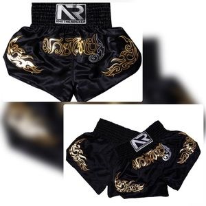 ⚡️BRAND NEW/ High Waist BLK/GOLD MMA Shorts